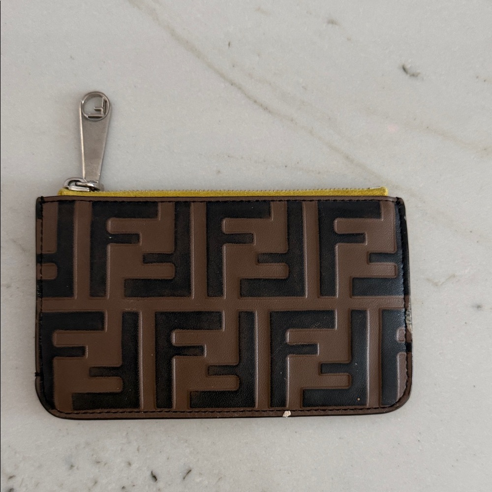 Brown and Black Logo Card Holder Fendi